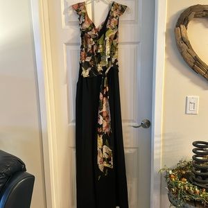 Alex Marie black and Floral Jumpsuit